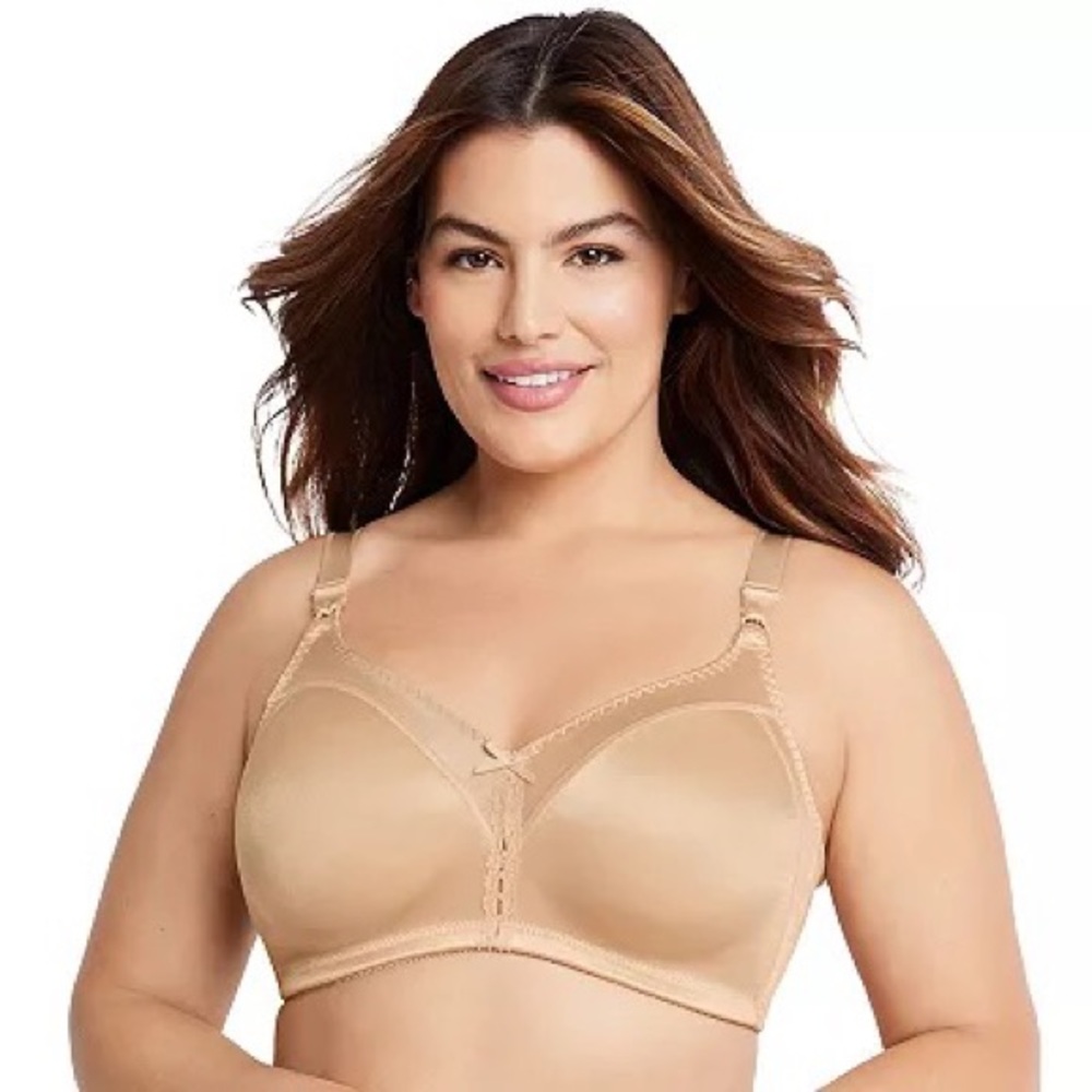 ⚡️ SALE NWT Bali Double Support U-Back Wireless Bra in White - Picture 5 of 6
